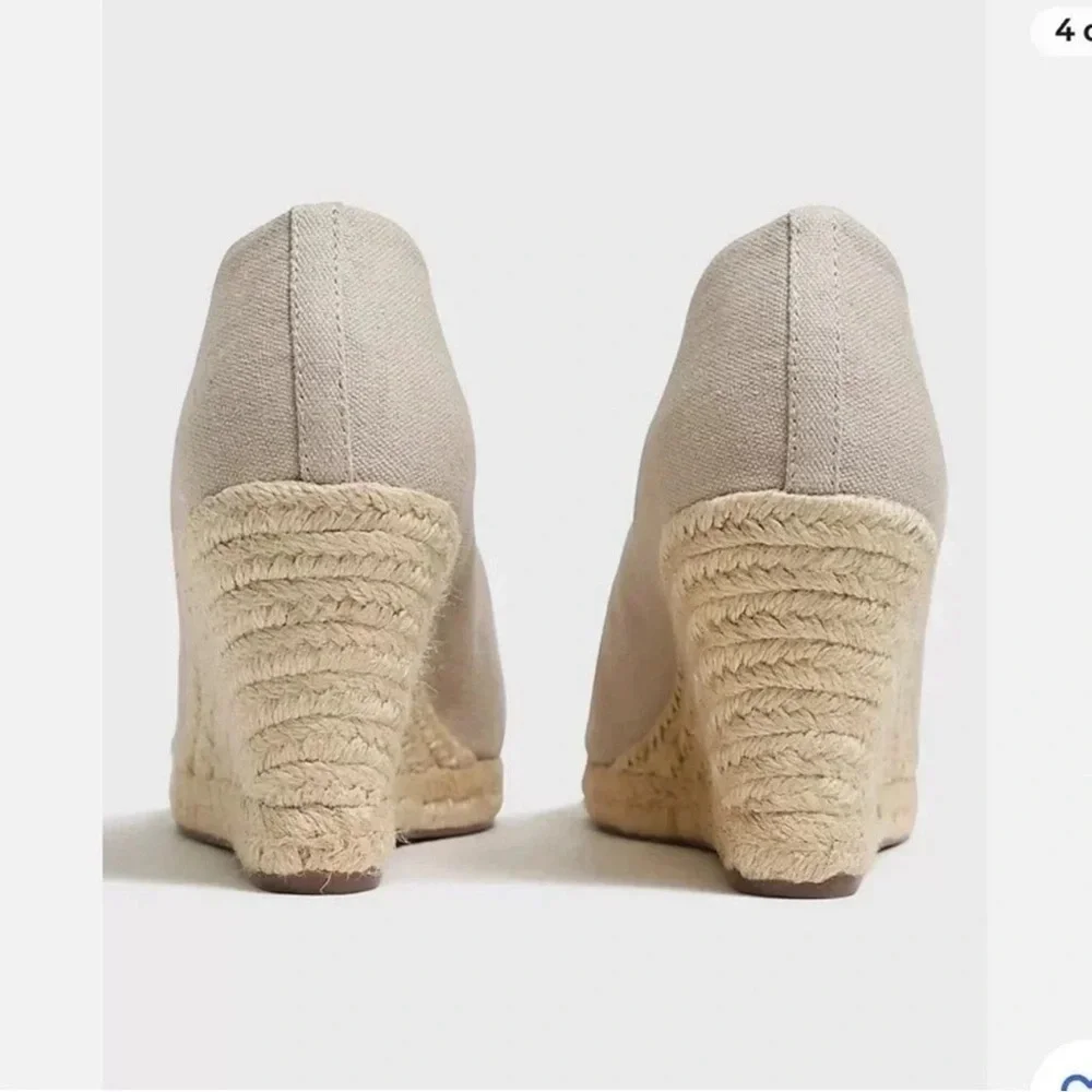 J. Crew Cream Espadrille Wedges with Cushioned Insole